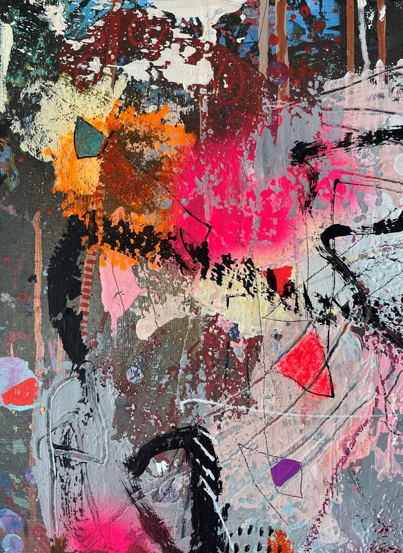 View Textured Wall Art, Colorful Abstract Wall Art, Contemporary Painting, Modern Wall Art, Original Painting on Canvas, Mixed Media Collage