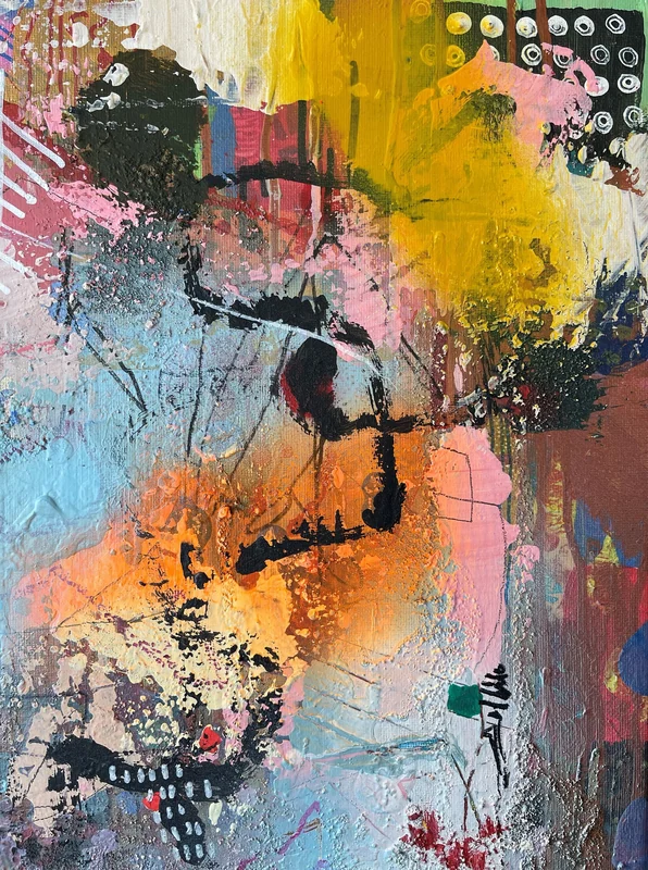 View Textured Wall Art, Colorful Abstract Wall Art, Contemporary Painting, Modern Wall Art, Original Painting on Canvas, Mixed Media Collage