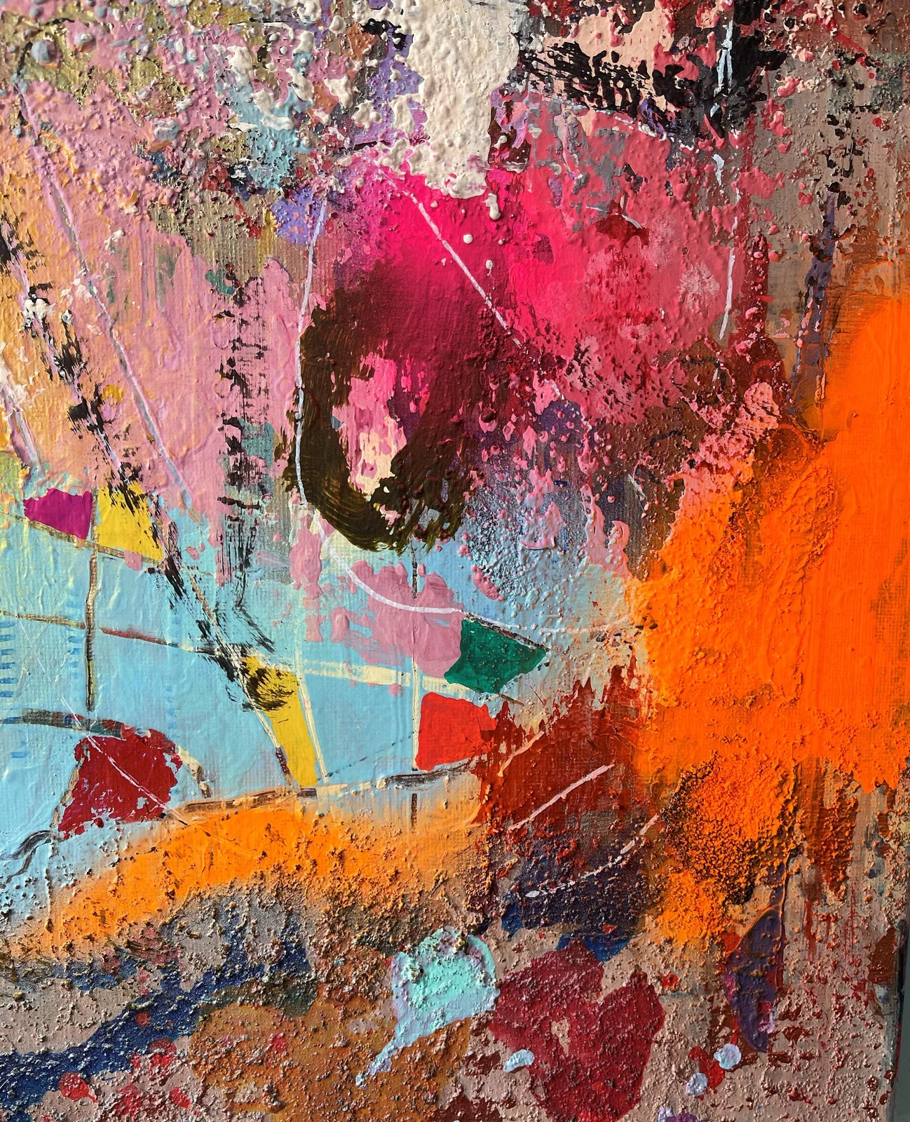 Textured Wall Art, Colorful Abstract Wall Art, Contemporary Painting, Modern Wall Art, Original Painting on Canvas, Mixed Media Collage