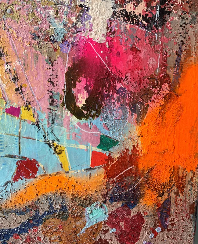 Textured Wall Art, Colorful Abstract Wall Art, Contemporary Painting, Modern Wall Art, Original Painting on Canvas, Mixed Media Collage