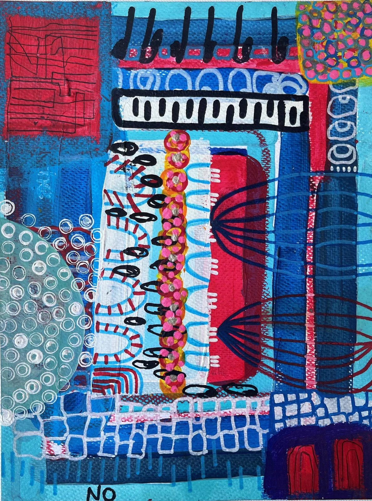 Mixed Media Wall Art on Paper - Art Journal Page - Original Painting