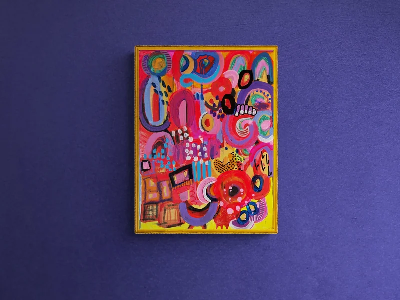 View Colorful Floral Painting on Canvas, Acrylic Abstract Painting, Mixed Media Abstract Painting, Colorful art