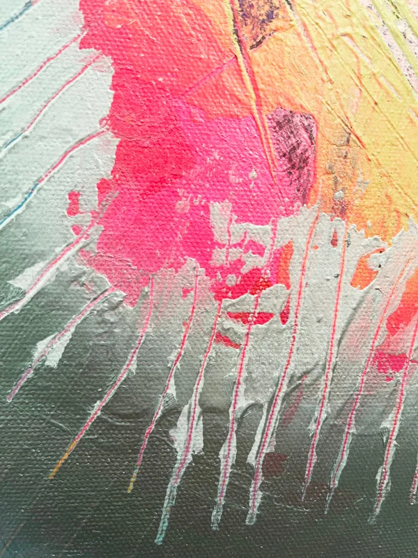 View Textured Mixed Media Wall Art - Painting on Canvas - Large Wall Art on Canvas - Mixed Media Collage Wall Art - Pastel Color Palette Artwork
