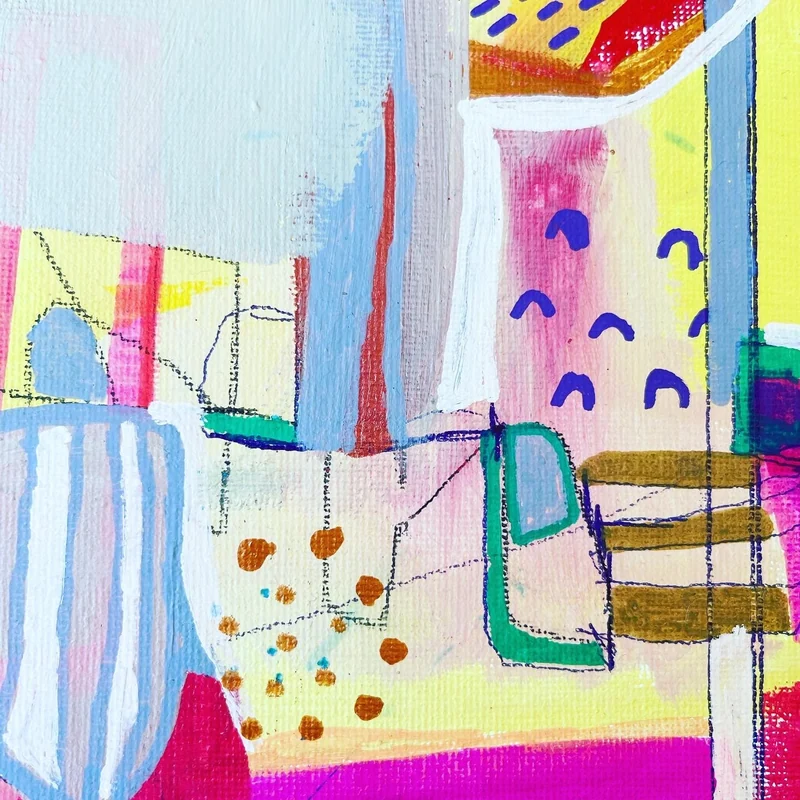 View Mixed Media Wall Art on Canvas - Vibrant Wall Art - Abstract Canvas Art