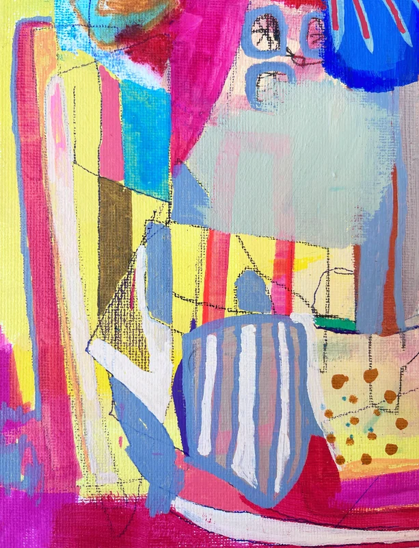View Mixed Media Wall Art on Canvas - Vibrant Wall Art - Abstract Canvas Art