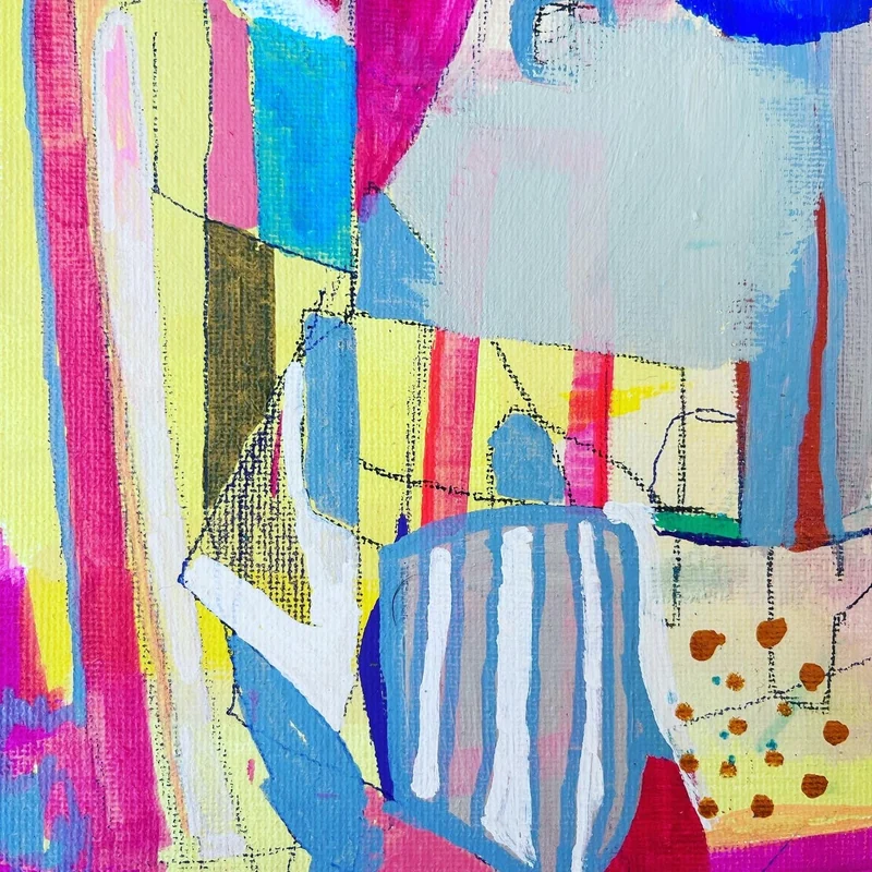 View Mixed Media Wall Art on Canvas - Vibrant Wall Art - Abstract Canvas Art