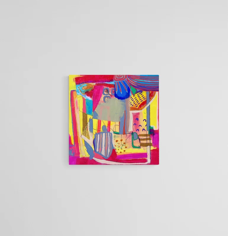 View Mixed Media Wall Art on Canvas - Vibrant Wall Art - Abstract Canvas Art