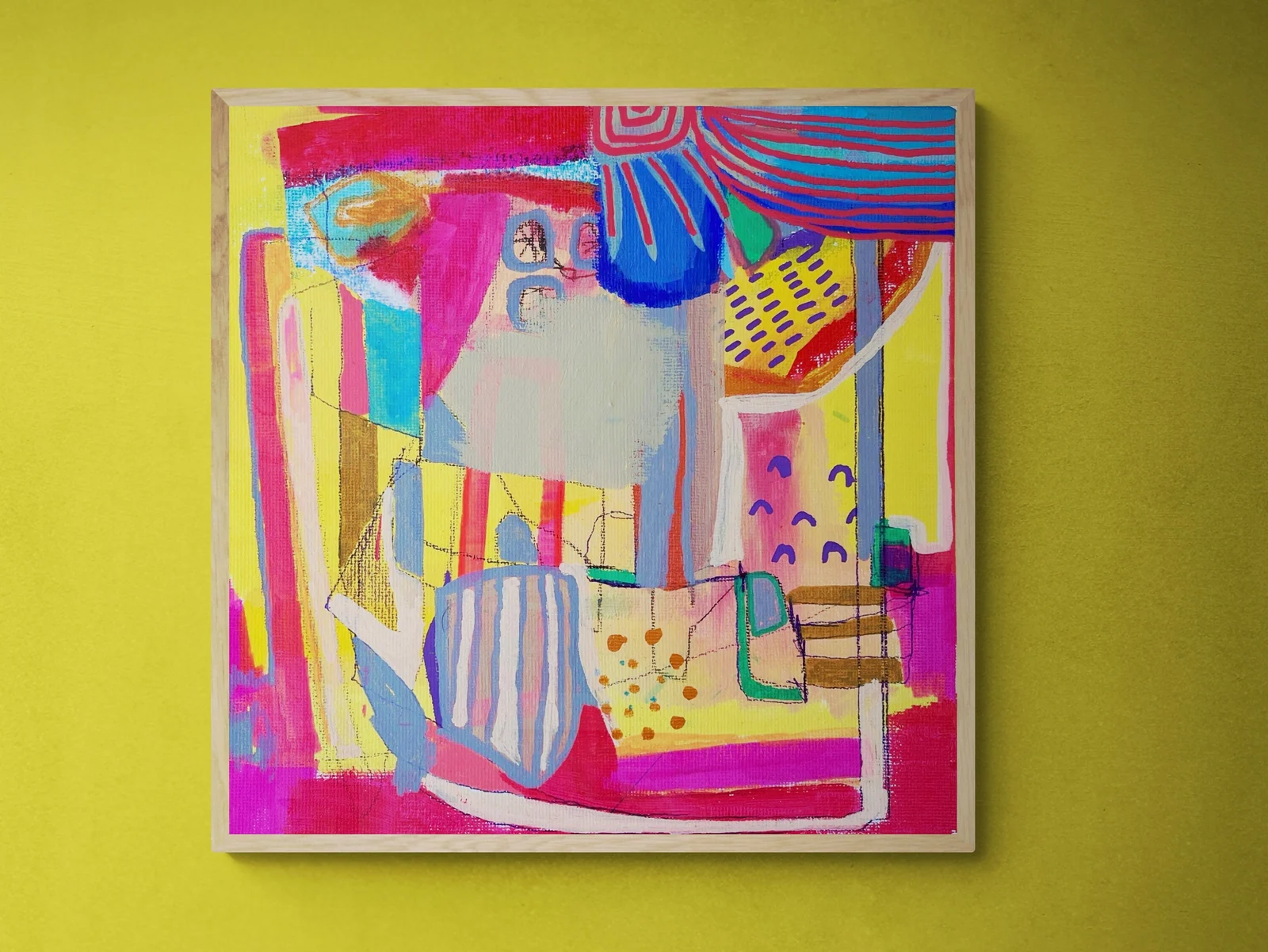 Mixed Media Wall Art on Canvas - Vibrant Wall Art - Abstract Canvas Art
