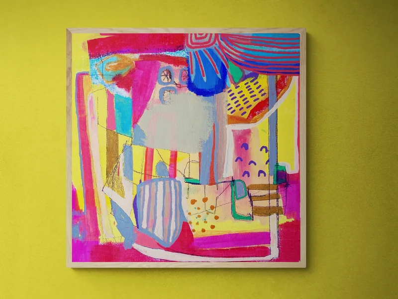 Mixed Media Wall Art on Canvas - Vibrant Wall Art - Abstract Canvas Art