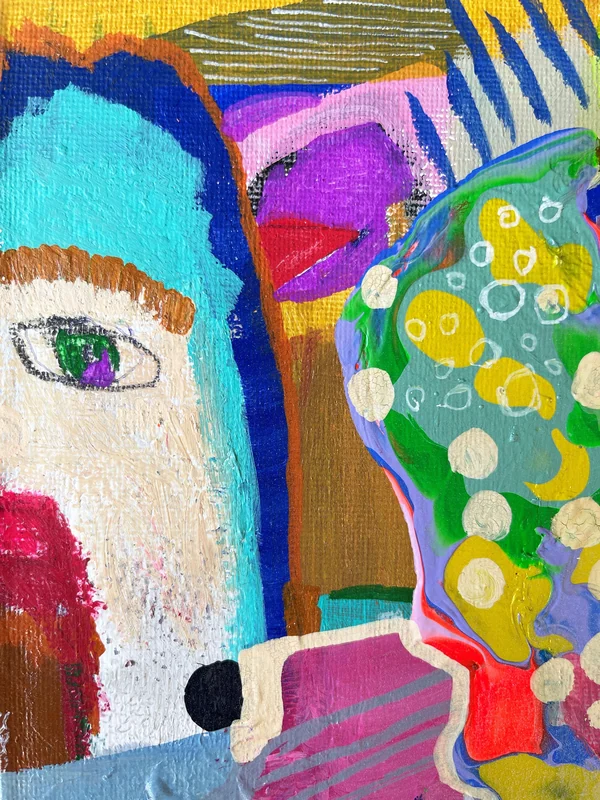 View Mixed Media Wall Art on Canvas - Mixed Media Painting - Pouring Painting - Colorful Abstract Art on Canvas - Small Canvas Art