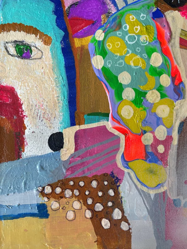 View Mixed Media Wall Art on Canvas - Mixed Media Painting - Pouring Painting - Colorful Abstract Art on Canvas - Small Canvas Art