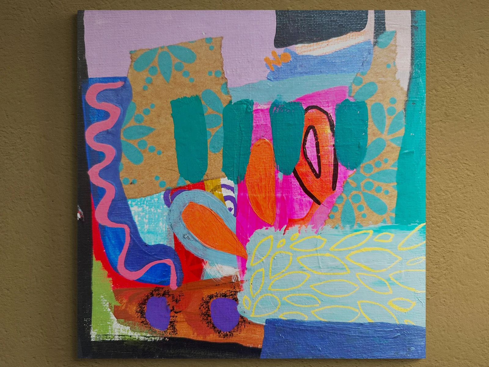 Mixed Media Art on Small Canvas - Colorful Abstract Wall Art - Intuitive Painting - Small Canvas Art