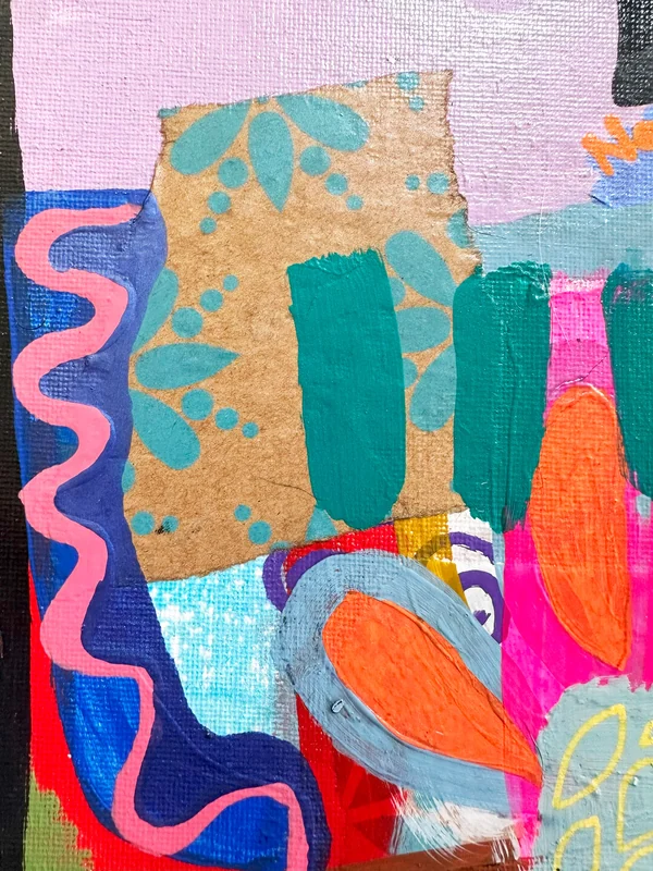 View Mixed Media Art on Small Canvas - Colorful Abstract Wall Art - Intuitive Painting - Small Canvas Art