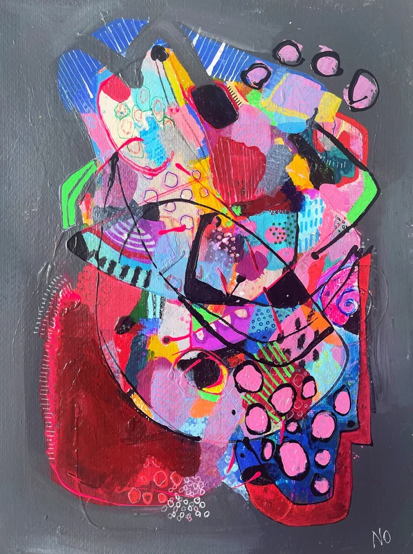 View Mixed Media Art on Paper - Abstract Painting - Colorful Wall Art - Original Intuitive Art