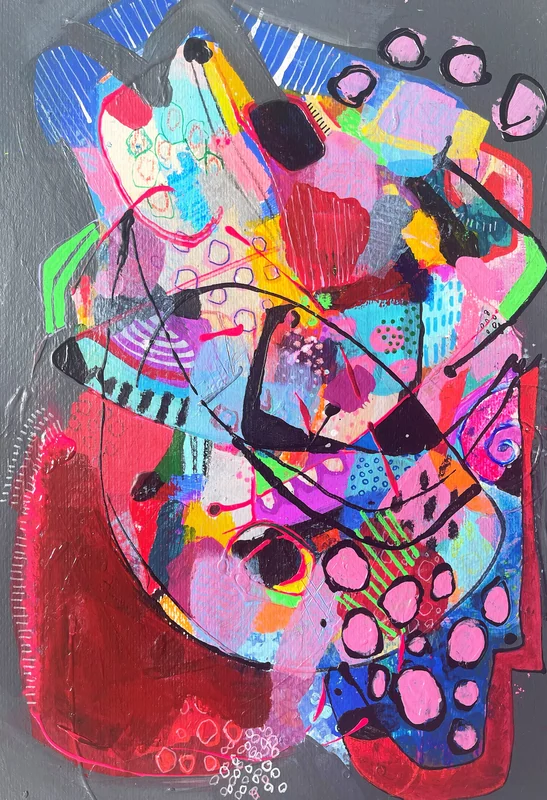 View Mixed Media Art on Paper - Abstract Painting - Colorful Wall Art - Original Intuitive Art