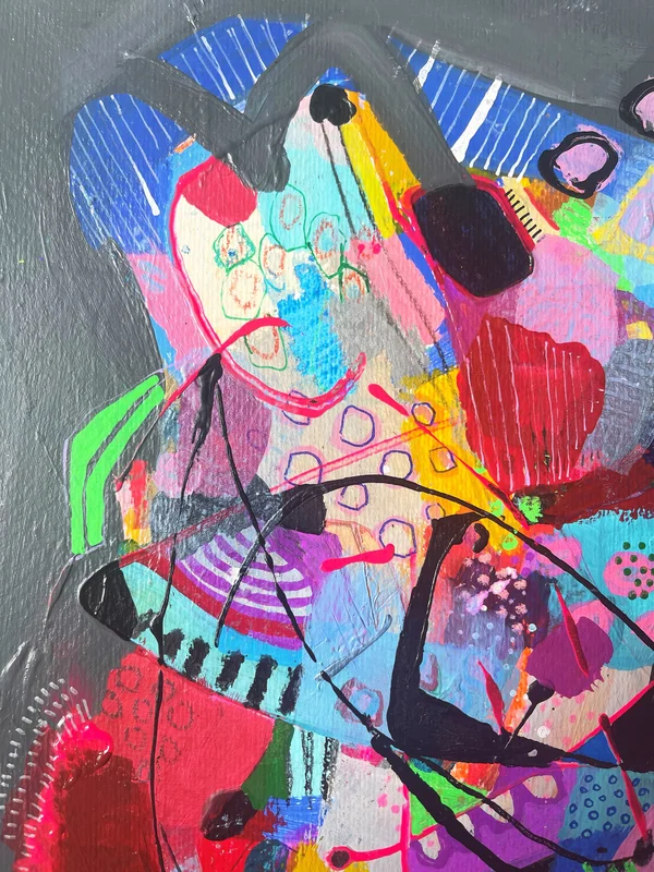 View Mixed Media Art on Paper - Abstract Painting - Colorful Wall Art - Original Intuitive Art