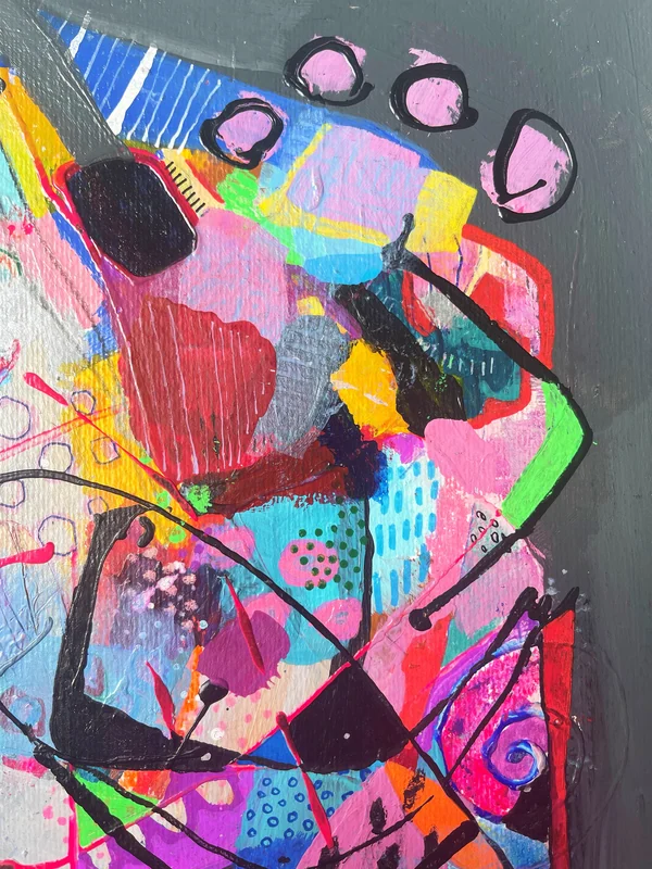 View Mixed Media Art on Paper - Abstract Painting - Colorful Wall Art - Original Intuitive Art