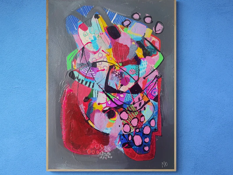 Mixed Media Art on Paper - Abstract Painting - Colorful Wall Art - Original Intuitive Art