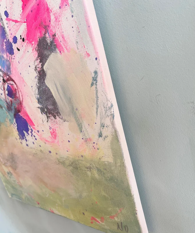 View Abstract Portrait Art, Portrait Painting, Abstract Art on Canvas, Mixed Media Wall Art, Colourful Abstract