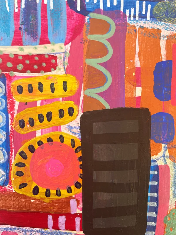 View Colorful Wall Art on Paper, Art Journal, Abstract Painting, Original Mixed Media Art