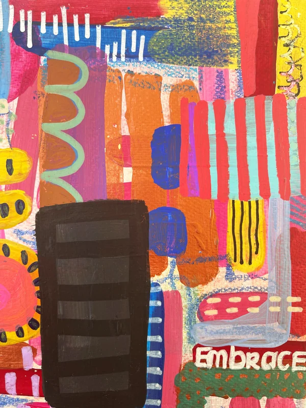 View Colorful Wall Art on Paper, Art Journal, Abstract Painting, Original Mixed Media Art