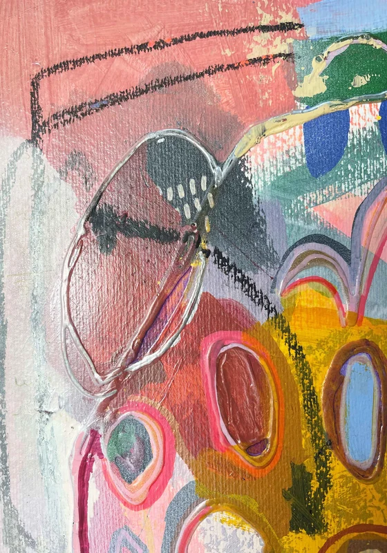 View Mixed Media Art on Paper, Abstract Painting, Colorful Wall Art, Original Intuitive Art