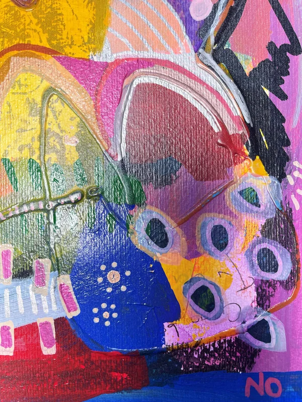 View Mixed Media Art on Paper, Abstract Painting, Colorful Wall Art, Original Intuitive Art