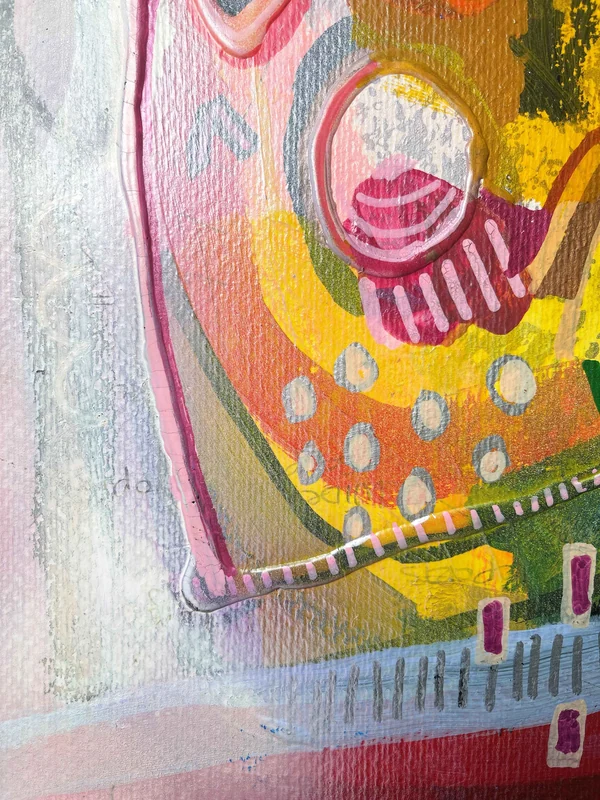 View Mixed Media Art on Paper, Abstract Painting, Colorful Wall Art, Original Intuitive Art