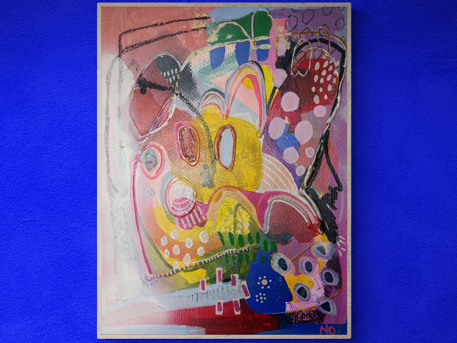 Mixed Media Art on Paper, Abstract Painting, Colorful Wall Art, Original Intuitive Art