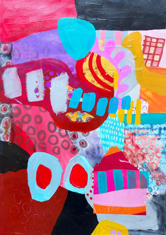 View Me Trying to Act Formal, Abstract Painting, Colorful Wall Art, Mixed Media Art, Original Painting, Modern Dutch Art