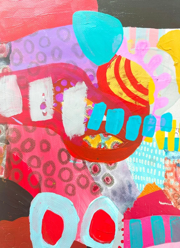 View Me Trying to Act Formal, Abstract Painting, Colorful Wall Art, Mixed Media Art, Original Painting, Modern Dutch Art