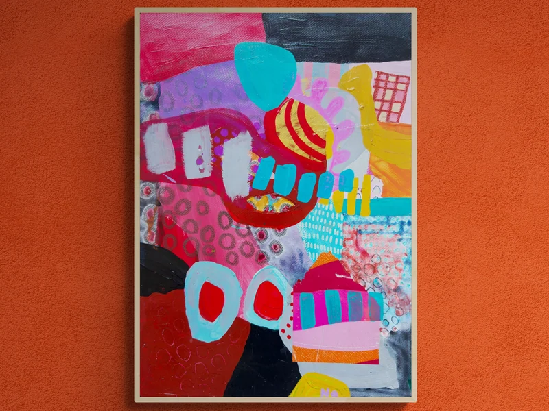 Me Trying to Act Formal, Abstract Painting, Colorful Wall Art, Mixed Media Art, Original Painting, Modern Dutch Art
