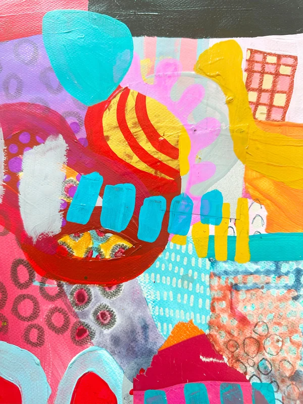 View Me Trying to Act Formal, Abstract Painting, Colorful Wall Art, Mixed Media Art, Original Painting, Modern Dutch Art