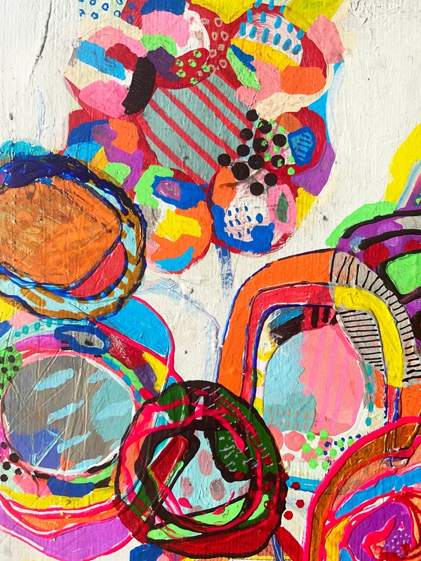 View Floral Wall Art, Original Artwork, Gallery Wall Art, Mixed Media Flower Wall Art, Original Flowers Still Life Painting, Whimsical Art