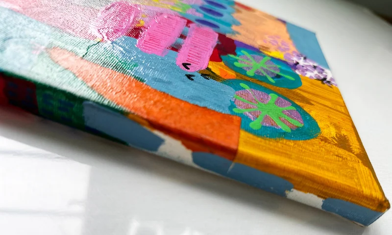 View Mixed Media Abstract,  Intuitive Art, Colorful Abstract Painting, Modern Wall Art, Whimsical Artwork