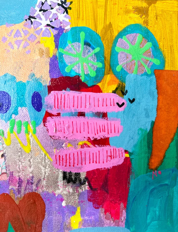 View Mixed Media Abstract,  Intuitive Art, Colorful Abstract Painting, Modern Wall Art, Whimsical Artwork