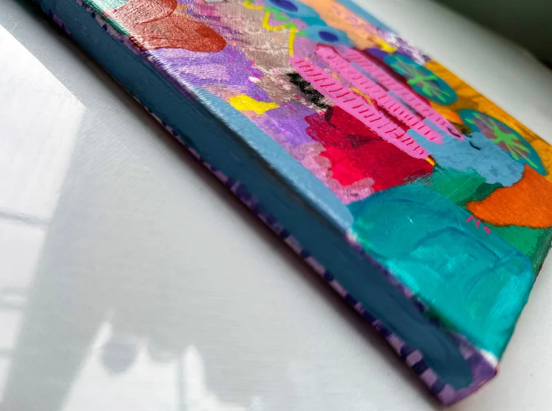 View Mixed Media Abstract,  Intuitive Art, Colorful Abstract Painting, Modern Wall Art, Whimsical Artwork