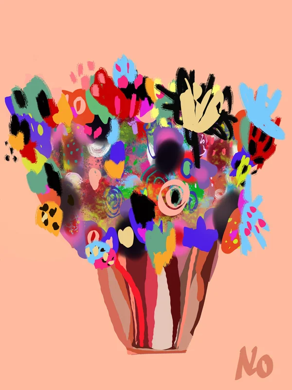 View Digital Modern Flower Stilllife Poster, Printable Wall Art, Digital Download,