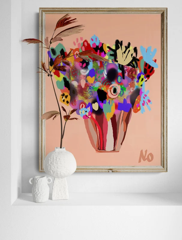 View Digital Modern Flower Stilllife Poster, Printable Wall Art, Digital Download,