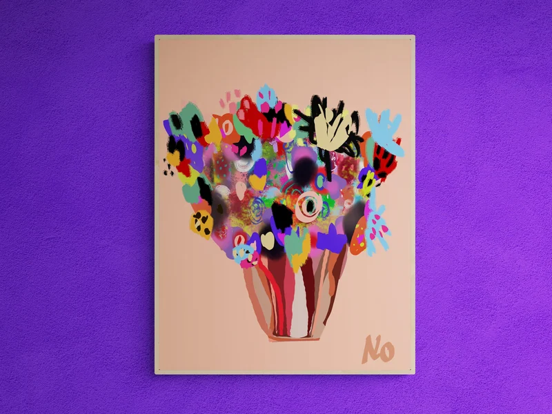Digital Modern Flower Stilllife Poster, Printable Wall Art, Digital Download,
