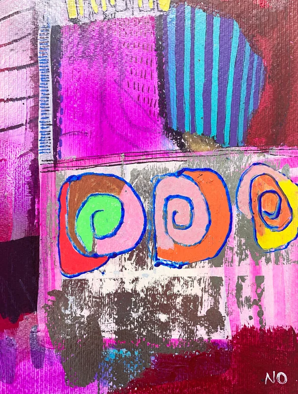 View Contemporary Wall Art on Paper, Mixed Media Collage, Unique Abstract Artwork