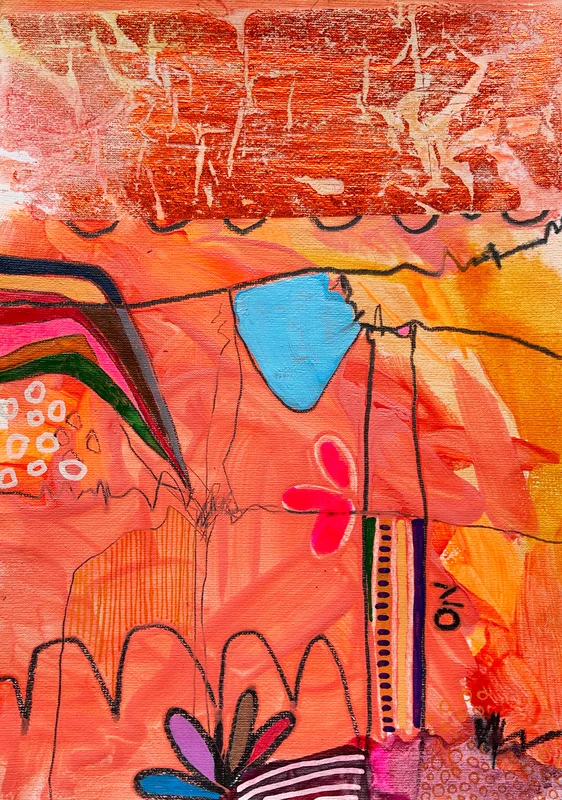 View Acrylic Painting, Colorful Wall Art, Mixed Media, Original Whimsical Art, Abstract Landscape Painting, Contemporary, Expressionist Art
