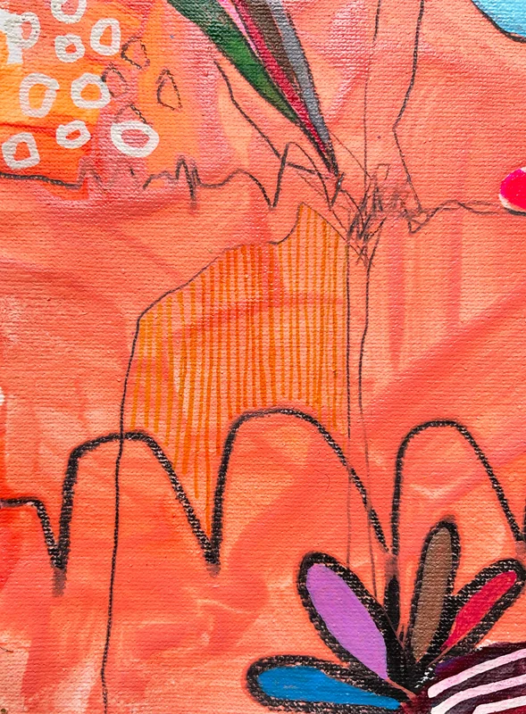 View Acrylic Painting, Colorful Wall Art, Mixed Media, Original Whimsical Art, Abstract Landscape Painting, Contemporary, Expressionist Art