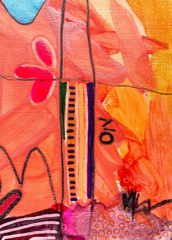 View Acrylic Painting, Colorful Wall Art, Mixed Media, Original Whimsical Art, Abstract Landscape Painting, Contemporary, Expressionist Art