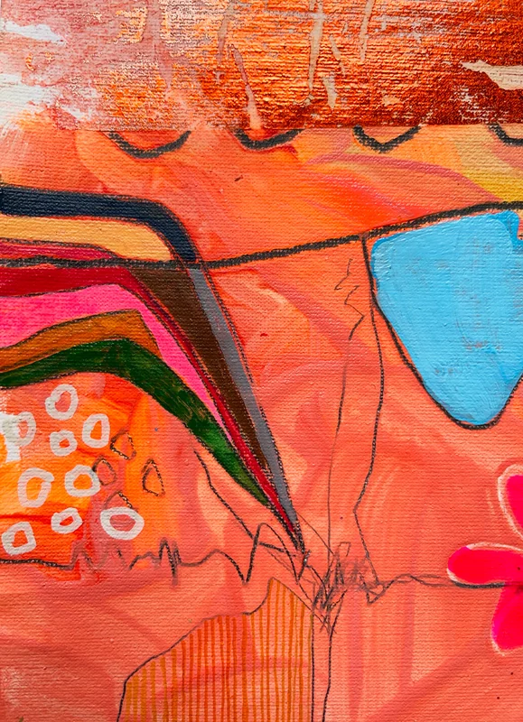 View Acrylic Painting, Colorful Wall Art, Mixed Media, Original Whimsical Art, Abstract Landscape Painting, Contemporary, Expressionist Art