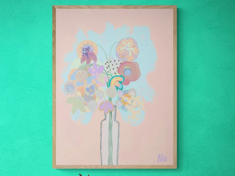 Digital Flower Stilllife Painting,  Printable Wall Art, Wall Art Decor, Abstract Print, Colorful Instant Download Art Print