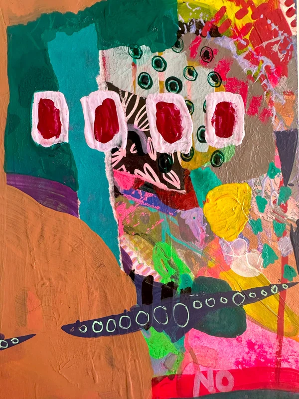 View Child's Art from an Old Soul, Mixed Media Abstract Collage Art, Colorful Abstract Wall Art, Colorful Painting,, Modern Artwork