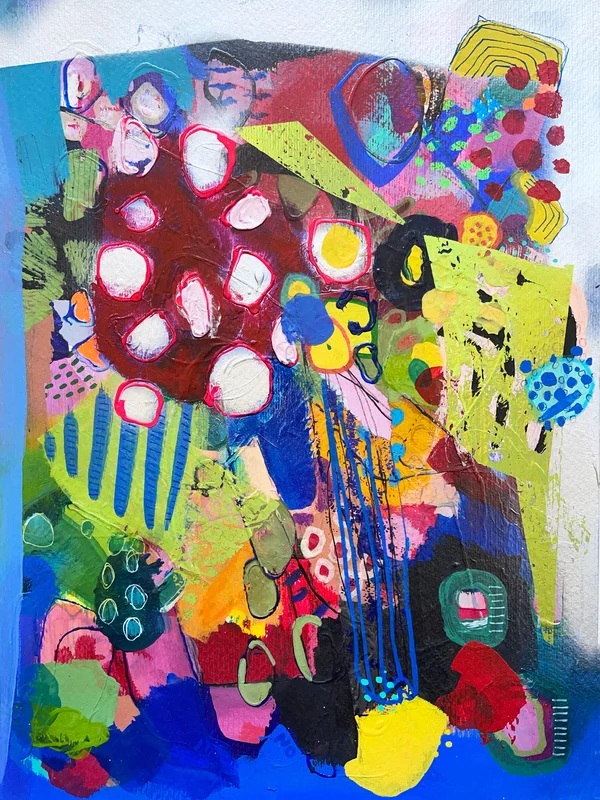 View Mixed Media Wall Art on Paper, Mixed Media Collage,  Unique Abstract Artwork, Modern Wall Art