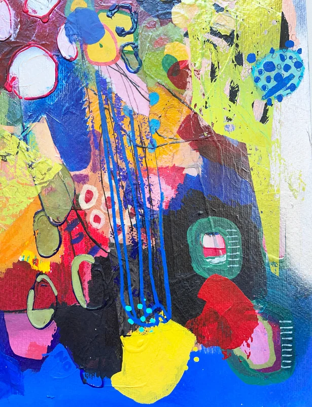 View Mixed Media Wall Art on Paper, Mixed Media Collage,  Unique Abstract Artwork, Modern Wall Art