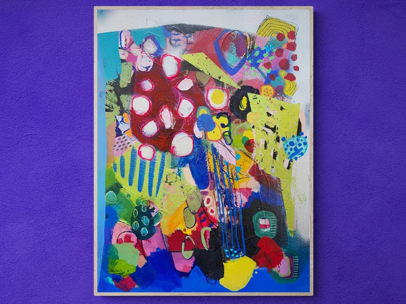 Mixed Media Wall Art on Paper, Mixed Media Collage,  Unique Abstract Artwork, Modern Wall Art
